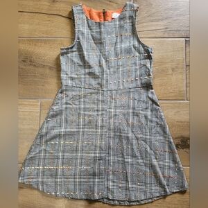 GB Girls Plaid Dress - Black, Gray and Orange
